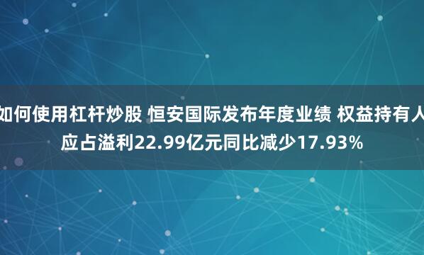 如何使用杠杆炒股 恒安国际发布年度业绩 权益持有人应占溢利22.99亿元同比减少17.93%