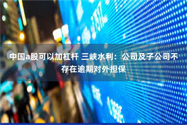 中国a股可以加杠杆 三峡水利：公司及子公司不存在逾期对外担保