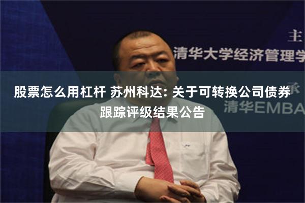 股票怎么用杠杆 苏州科达: 关于可转换公司债券跟踪评级结果公告