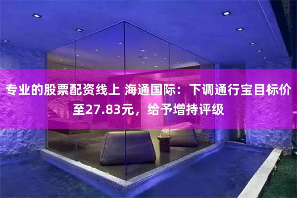 专业的股票配资线上 海通国际:下调通行宝目标价至27.83元,给予增持评级