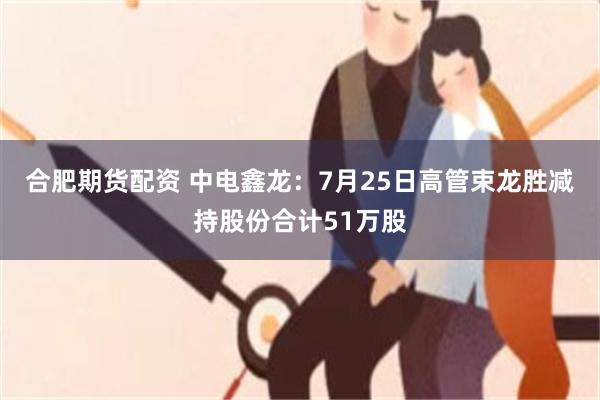 合肥期货配资 中电鑫龙：7月25日高管束龙胜减持股份合计51万股