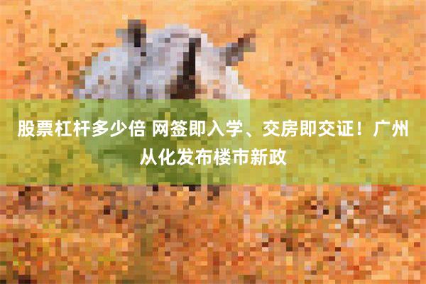 股票杠杆多少倍 网签即入学、交房即交证!广州从化发布楼市新政