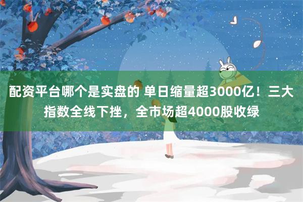 配资平台哪个是实盘的 单日缩量超3000亿！三大指数全线下挫，全市场超4000股收绿