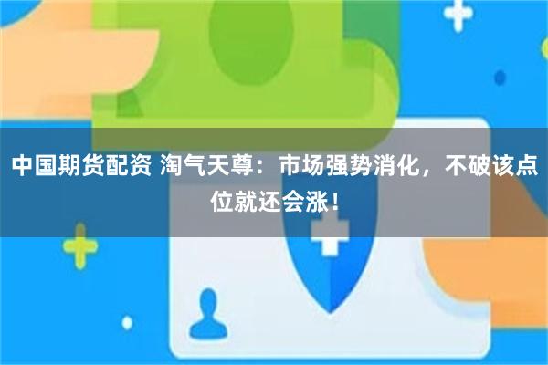 中国期货配资 淘气天尊：市场强势消化，不破该点位就还会涨！