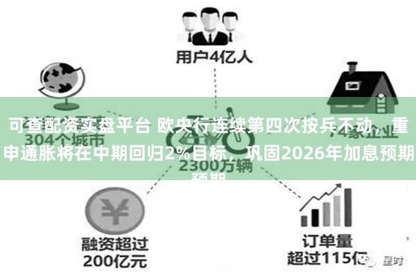 可查配资实盘平台 欧央行连续第四次按兵不动，重申通胀将在中期回归2%目标，巩固2026年加息预期