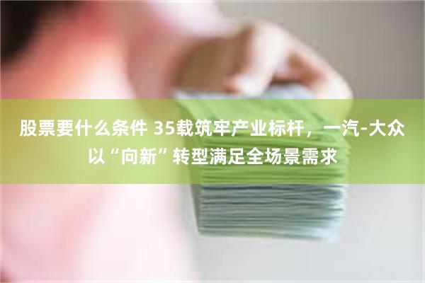股票要什么条件 35载筑牢产业标杆，一汽-大众以“向新”转型满足全场景需求