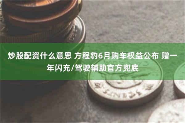 炒股配资什么意思 方程豹6月购车权益公布 赠一年闪充/驾驶辅助官方兜底