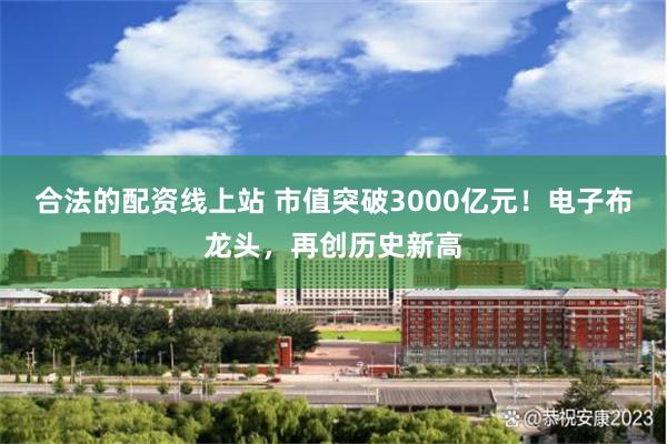 合法的配资线上站 市值突破3000亿元!电子布龙头,再创历史新高