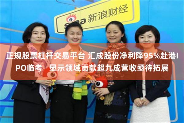 正规股票杠杆交易平台 汇成股份净利降95%赴港IPO临考   显示领域贡献超九成营收亟待拓展