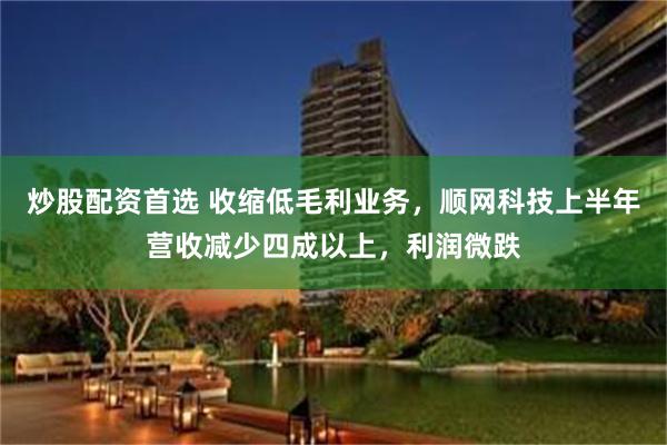 炒股配资首选 收缩低毛利业务，顺网科技上半年营收减少四成以上，利润微跌