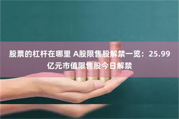 股票的杠杆在哪里 A股限售股解禁一览：25.99亿元市值限售股今日解禁
