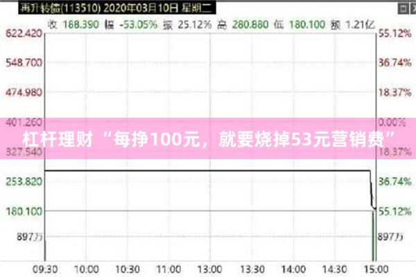 杠杆理财 “每挣100元,就要烧掉53元营销费”