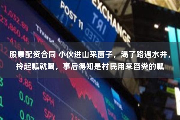 股票配资合同 小伙进山采菌子，渴了路遇水井，拎起瓢就喝，事后得知是村民用来舀粪的瓢